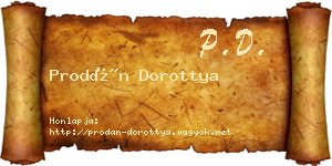 Prodán Dorottya névjegykártya
